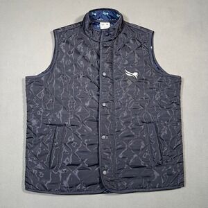 Gulfstream Park 1/ST Quilted Vest Mens‎ M Horse Racing Track Gear Full Zip Snap
